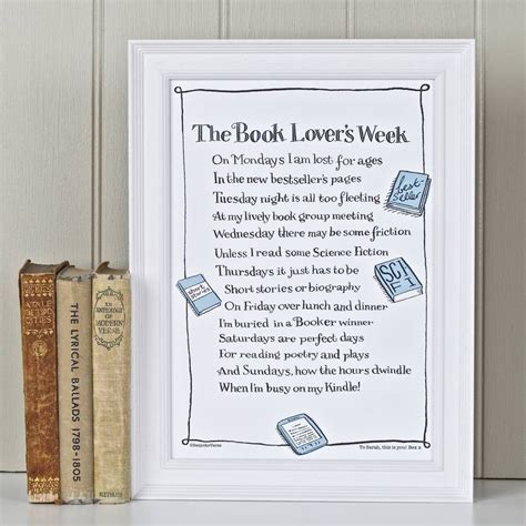 'The Book Lover's Week' Poem Print from www.indigobluetrading.com Reading Help, Poetry Reading ...