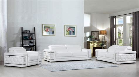 U692 Premium Modern White Leather Living Room Set – Classic 2 Modern Furniture Store