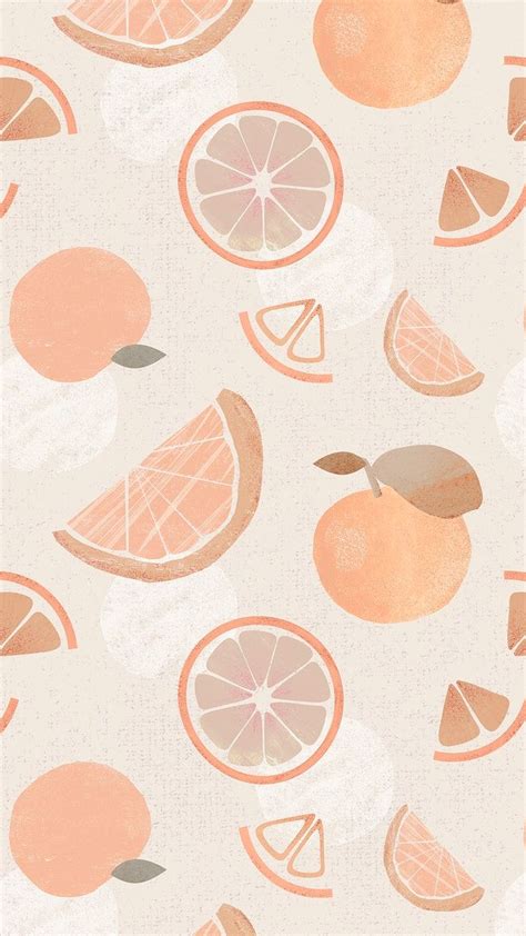 Pastel grapefruit iPhone wallpaper, fruit pattern with texture | free image by rawpixel.com ...