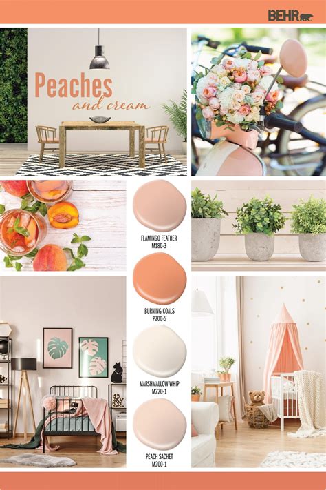 Peaches and Cream Color Palette | Colorfully BEHR | Peach rooms, Peach walls, Shingle colors