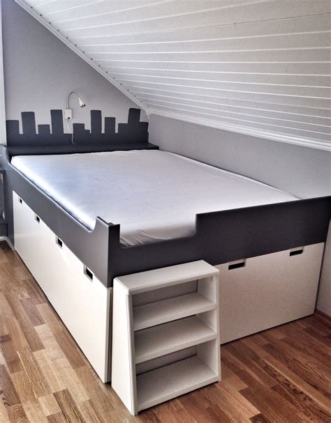 IKEA hack Stuva storage bench kids bedroom DIY grey and white nursery Platform Bed With Storage ...
