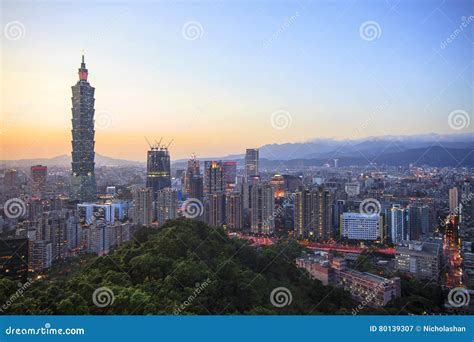 Taipei Skyline at Night, Taipei, Taiwan. Stock Image - Image of night, building: 80139307