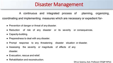 Disaster Management Introduction & Classification