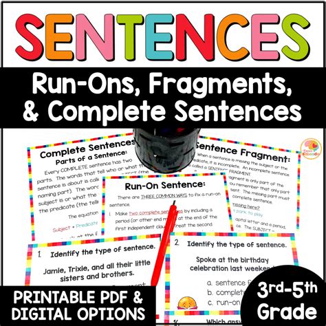 Complete and Incomplete Sentences: Run Ons, Fragments Worksheets Activities | Made By Teachers