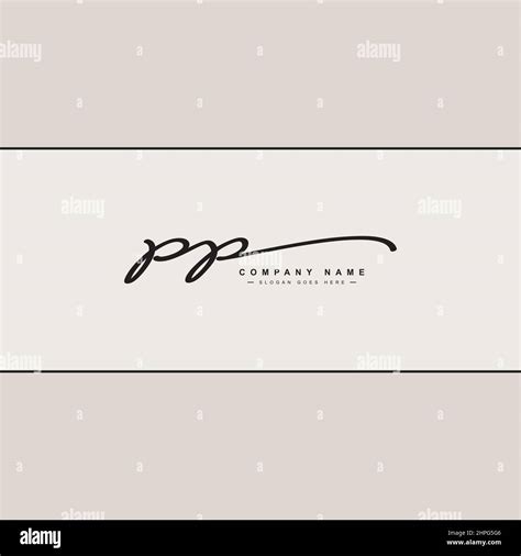 Initial Letter PP Logo, Handwritten Signature Logo - Vector Logo ...