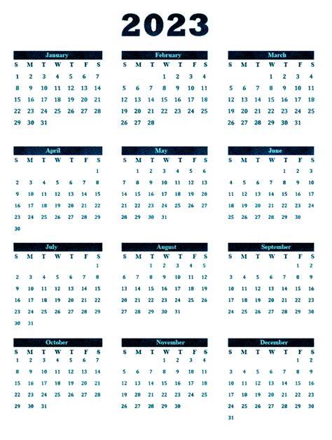 2023 Calendars Png Image Transparent Minimalist 2023 Calendar 2023 ...