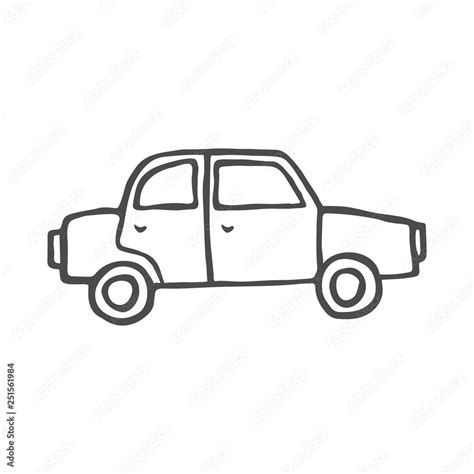 Car doodle. Vector illustration isolated on white background. Stock ...