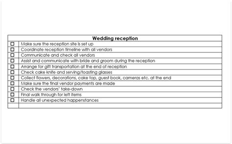 Wedding coordinator checklist download free pdf and word