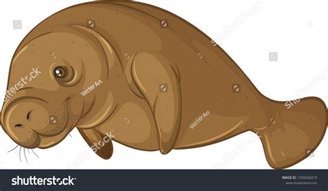 Sea Cow Cartoon Vector Art Illustration Stock Vector (Royalty Free ...