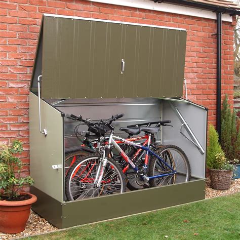 6.5 ft. W x 3 ft. D Metal Horizontal Bike Shed | Bicycle storage shed ...