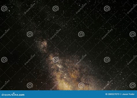 The Milky Way Galaxy Core in Natural Color Stock Image - Image of ...