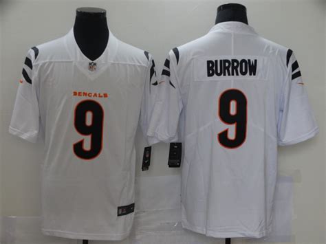 Nike Bengals 9 Joe Burrow White Vapor Limited Jersey