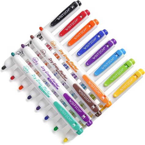 Buy Writech Retractable Dry Erase Markers: Fine Tip Assorted Colors ...