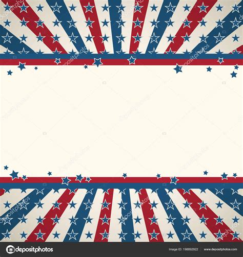 American Flag Patriotic Background United States Blank Frame Space Text Stock Vector Image by ...