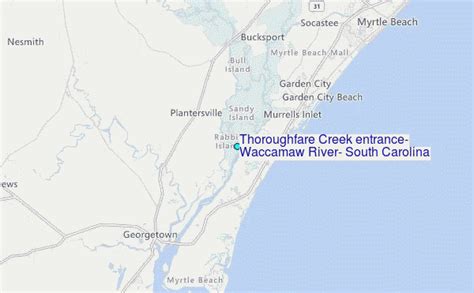 Thoroughfare Creek entrance, Waccamaw River, South Carolina Tide Station Location Guide