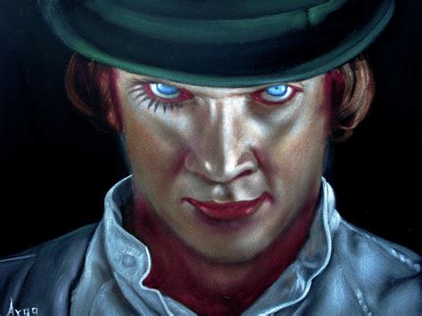 Alex, Malcolm McDowell, Clockwork Orange Painting by Alfredo Rodriguez ARGO - Fine Art America