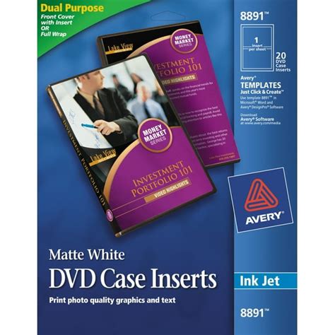 Avery Matte White DVD Case Inserts, 20 Inserts (8891) - Walmart.com ...