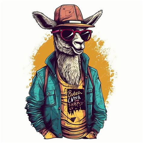 Premium Photo | Lama character in clothes Generative AI