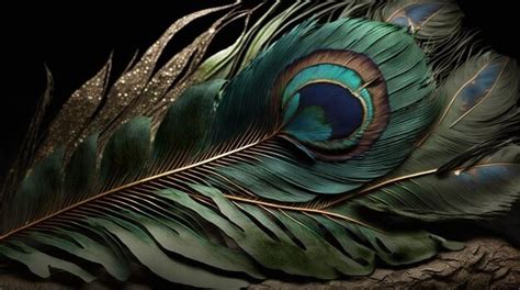 Premium AI Image | Feather of a peacock blue and green