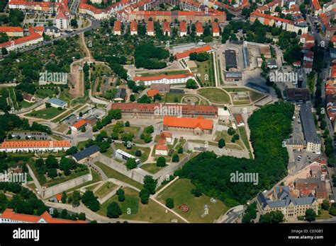 Aerial view, Petersberg Citadel, also known as Petersberg Fortress ...