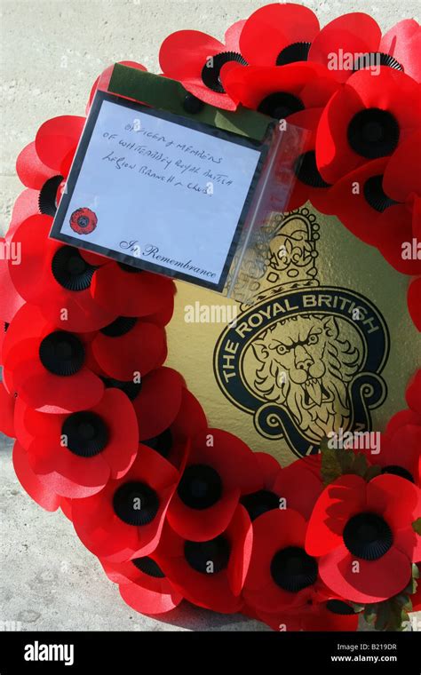 Royal British Legion poppy wreath left at memorial to the D-Day ...