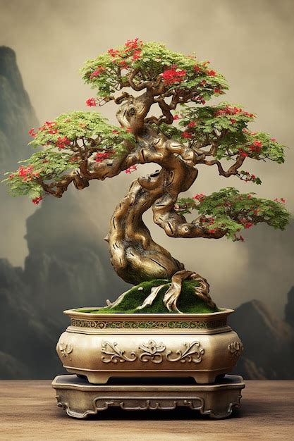 Premium AI Image | Beautiful Dwarf Bonsai Trees Portrait