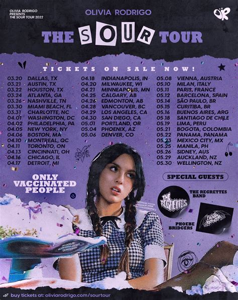 Olivia Rodrigo: the SOUR tour (fan made poster) | Tour tickets, Tours ...