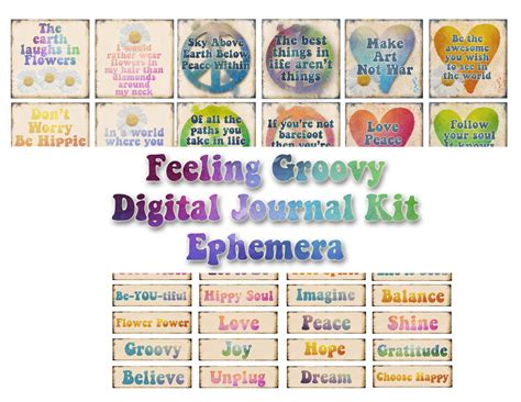 Feeling Groovy the Complete Collection Junk Journal Digital Papers, Tie ...