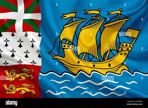 national flag of Saint-Pierre Miquelon Stock Photo - Alamy