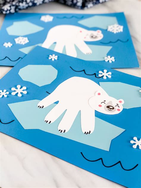 Cutest Polar Bear Handprint Craft [Free Template]