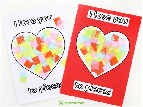 I Love You To Pieaces Card Template | Love you to pieces, Fathers day crafts, Valentines day ...