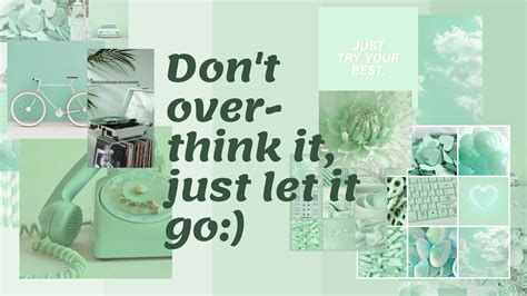 Download Inspirational Quotes Pastel Green Aesthetic Desktop Wallpaper | Wallpapers.com