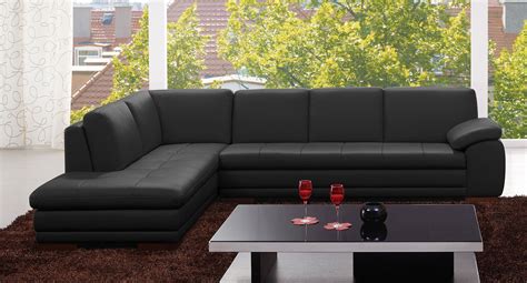 625 Leather Left Chaise Sectional (Black) by JM Furniture | FurniturePick