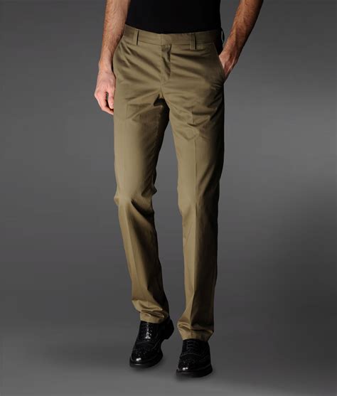 Emporio Armani Pants in Light Cotton Satin in Green for Men - Lyst