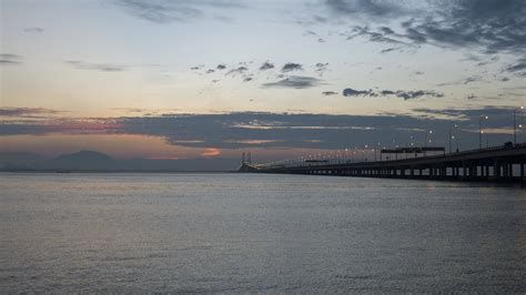 Sunrise Penang bridge sunrise. 9106995 Stock Video at Vecteezy