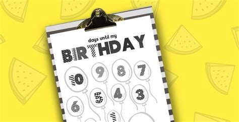 Free Kids Printable Birthday Countdown Calendar They'll Love