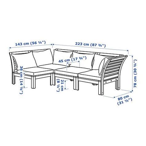 ÄPPLARÖ modular corner 3-seats sofa, garden brown stain / Hollo black (890.540.23) - reviews ...