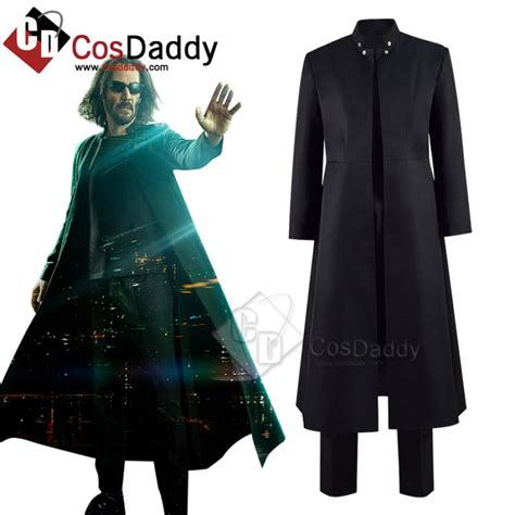 Neo The Matrix Costume The Matrix Resurrections Cosplay Black Coat ...