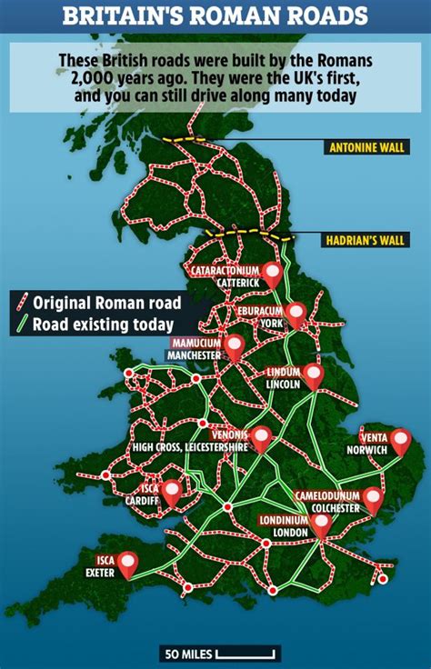 Roman Britain map reveals the ancient roads built 2,000 years ago that you still drive on today ...