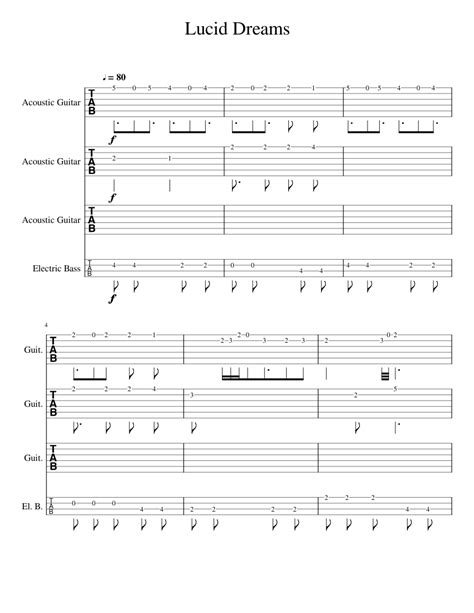 Lucid Dreams Sheet music for Guitar, Bass guitar (Mixed Quartet) | Musescore.com