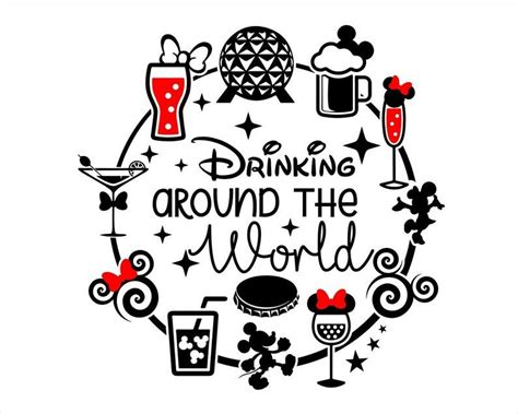 Drinking Around the World Epcot SVG Disney Svg Wine Svg | Etsy ...