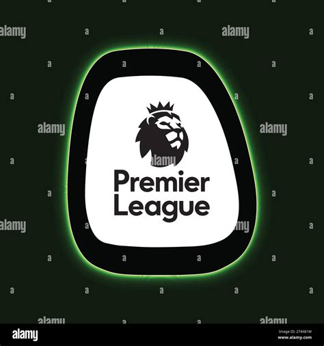 Premier League Logo Neon Light Board View Green Background English ...