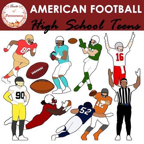 American Football Players High School Teens Clipart | Young Adults Clip ...