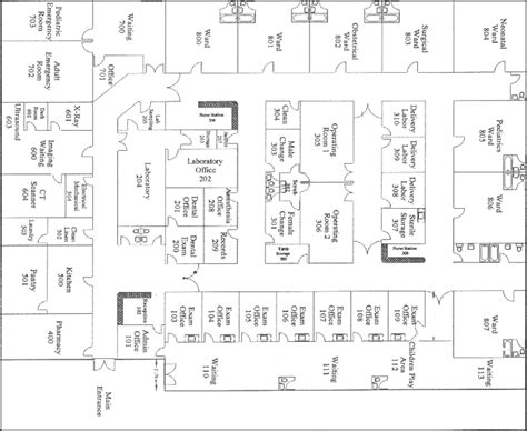 20 Bed Hospital Floor Plan - floorplans.click