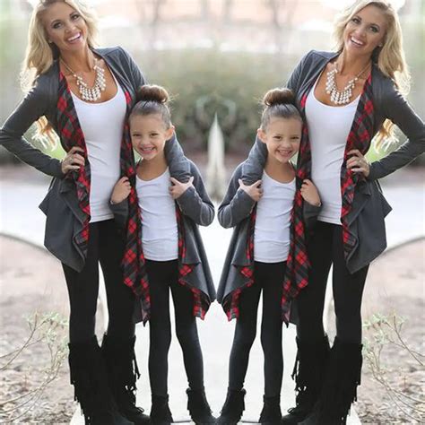 New Hot Family Matching Outfits Women Mother Daughter Casual Loose Long Sleeve Knitted Sweater ...