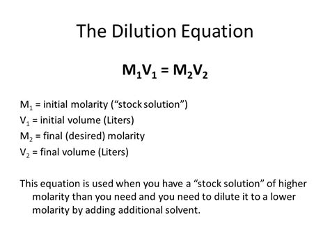 Dilution Volume Formula at Callie Douglass blog