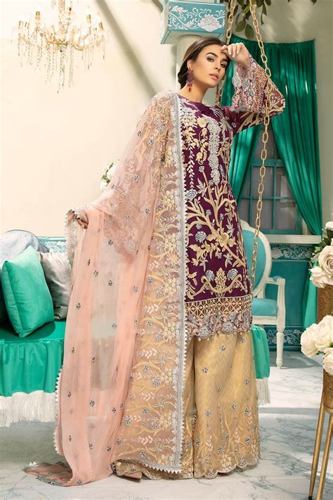 Eid Outfits For Girls Fully Chiffon Thread Embroidered – Nameera by Farooq