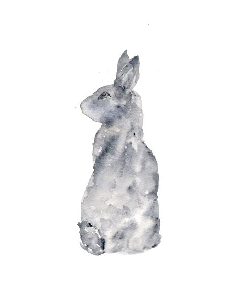 Rabbit Art, Watercolor Painting, Watercolor Rabbit, Rabbit Silhouette ...