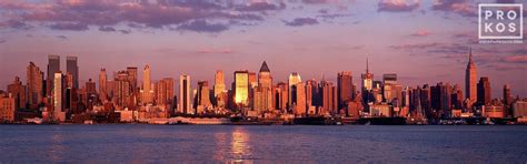 Panoramic Skyline of New York City from Weehawken at Sunset - Framed ...