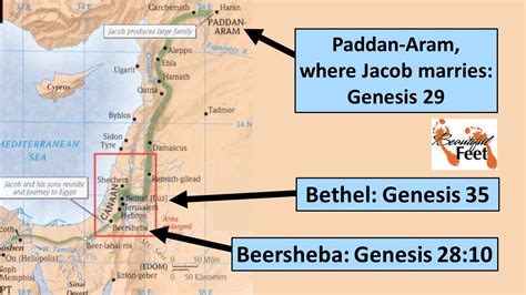 Map Of The Journeys Of Jacob Bible History, 55% OFF